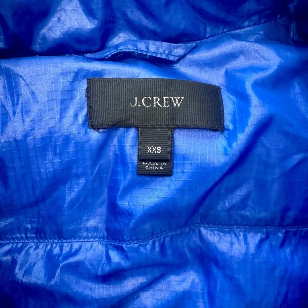 J Crew Women's Regal Blue Puffer Jacket Size XXS